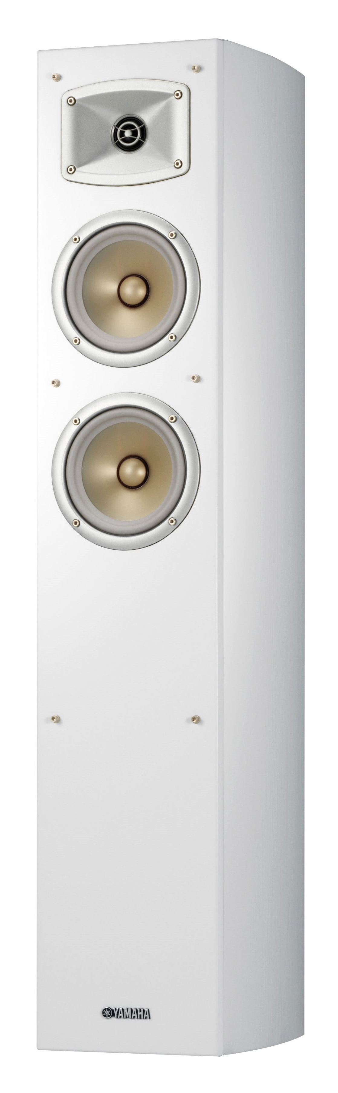 white floor standing speakers