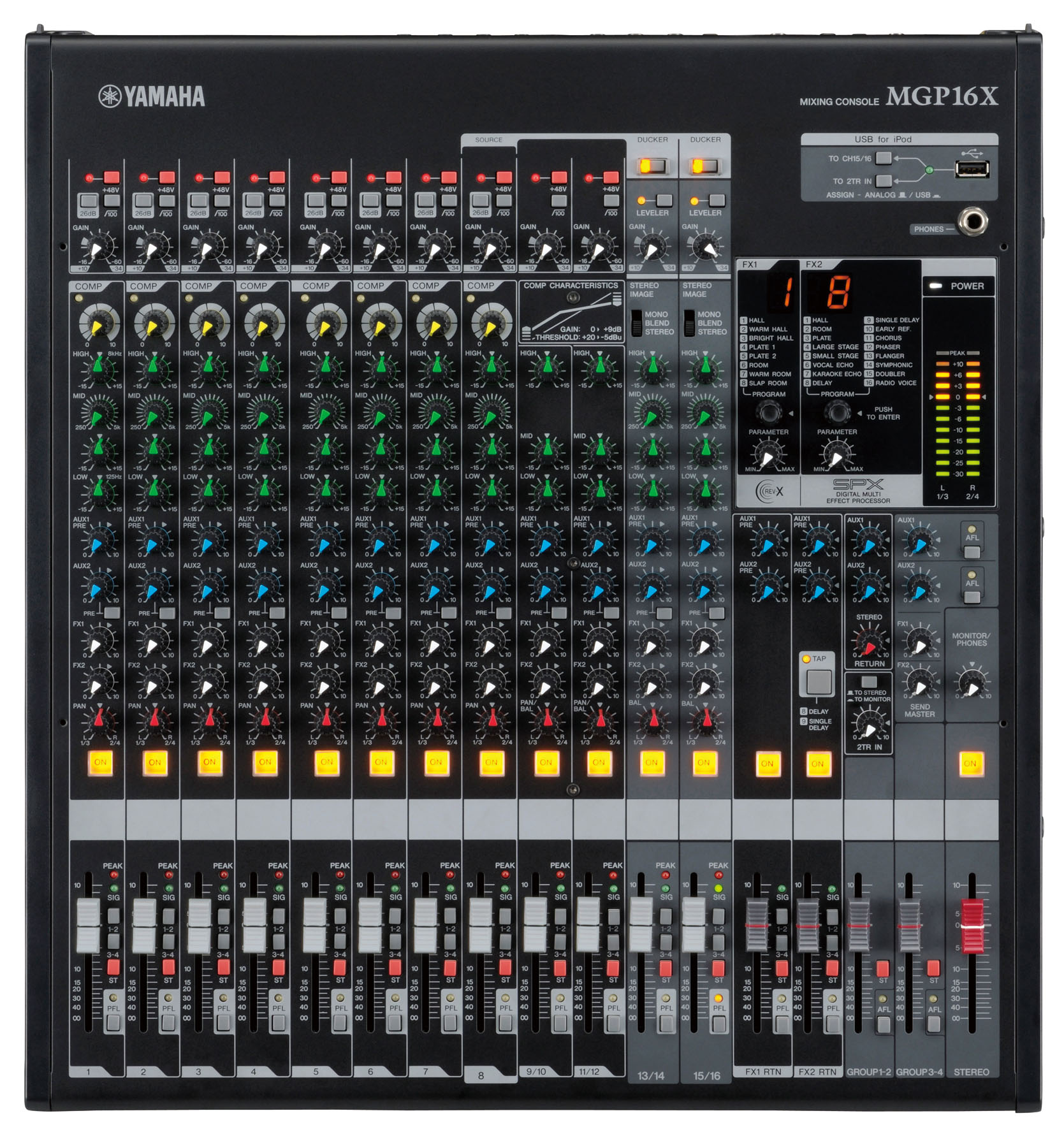 Yamaha MGP16X Passive PA Mixer 16Channel, 10 Mic Inputs, 16 Line