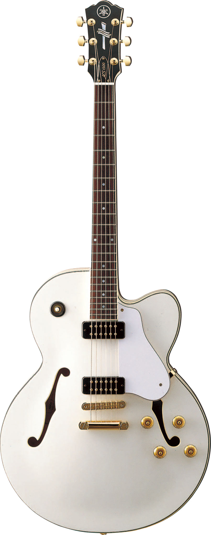 Yamaha AES1500 Hollowbody Archtop Guitar in Pearl Snow White finish