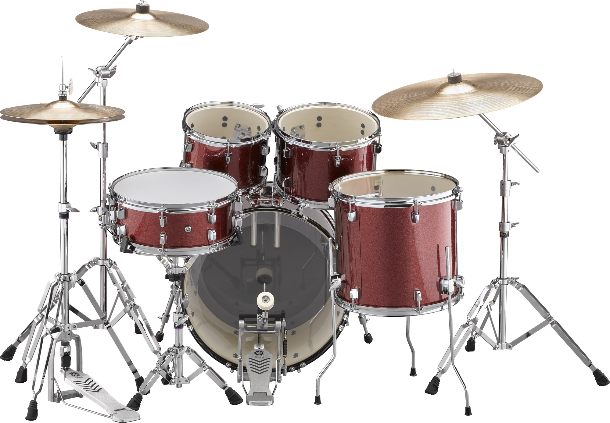 Yamaha Rydeen Drum Kit With 20" Kick Drum & Cymbals In Burgundy Sparkle