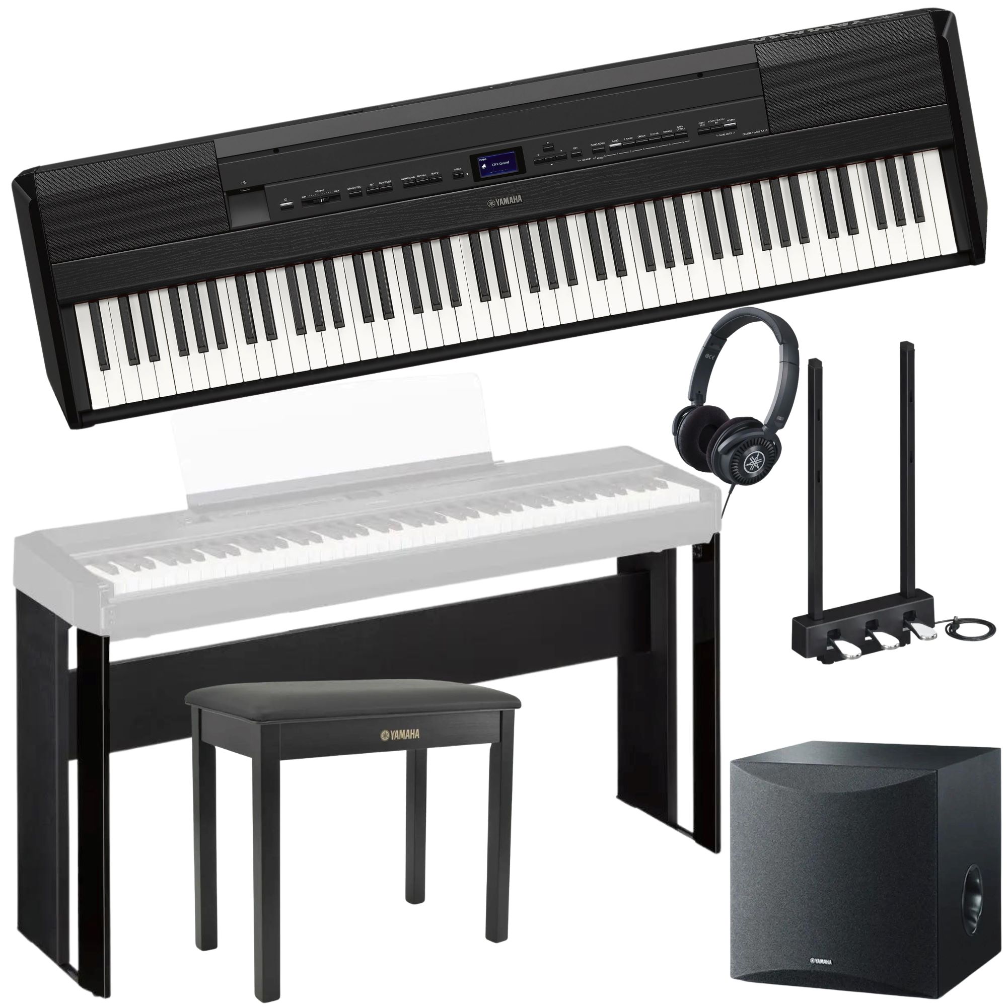 Yamaha P-525 88-key Digital Piano with Speakers - Black