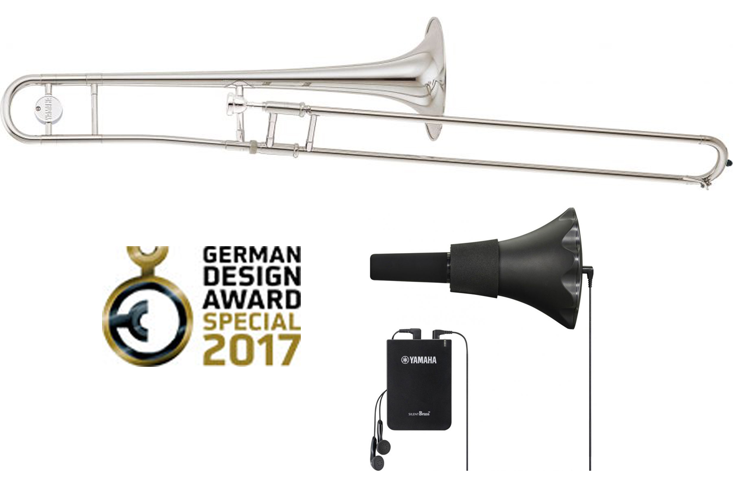 Yamaha Silent Trombone Pack YSL354SE Silver plated Bb Tenor Trombone