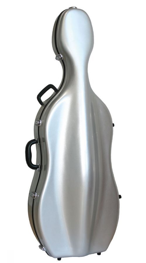 Sinfonica by Eastman CC012 Fiberglass Cello case Silver Finish Full