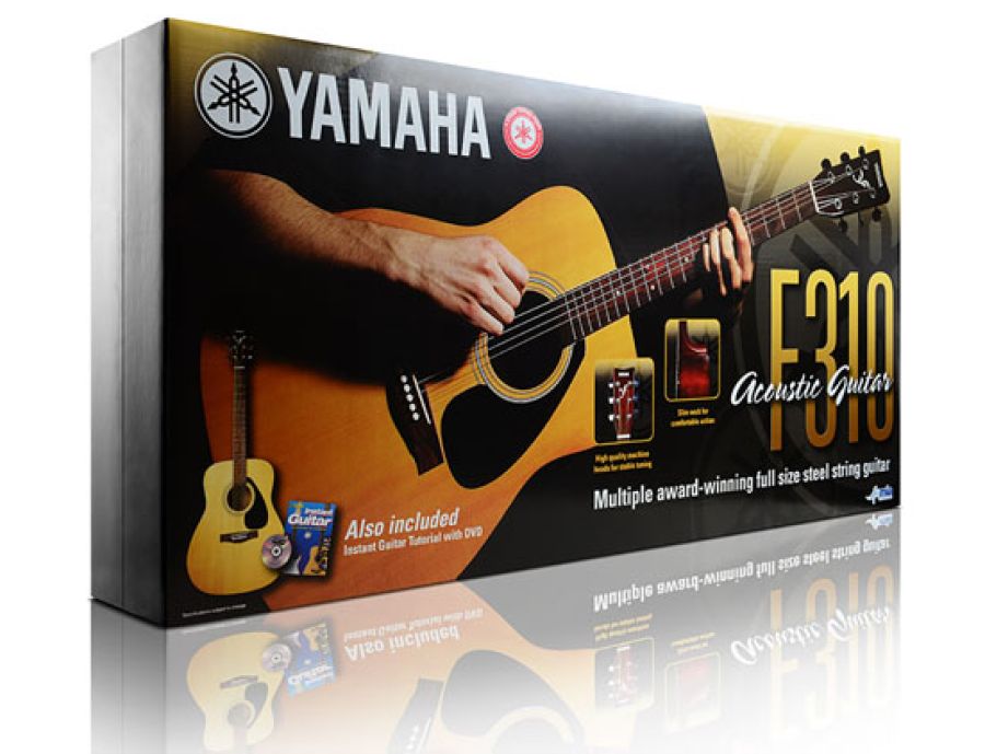 Yamaha F310 Natural Acoustic Guitar Plus Package with DVD, Strap
