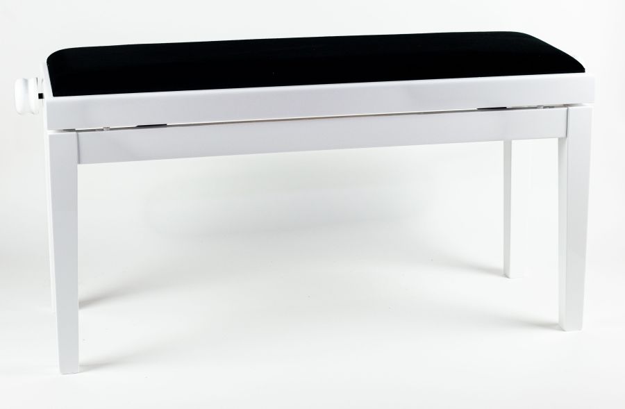Yml 5099 Adjustable Duet Piano Stool In Polished Brilliant White