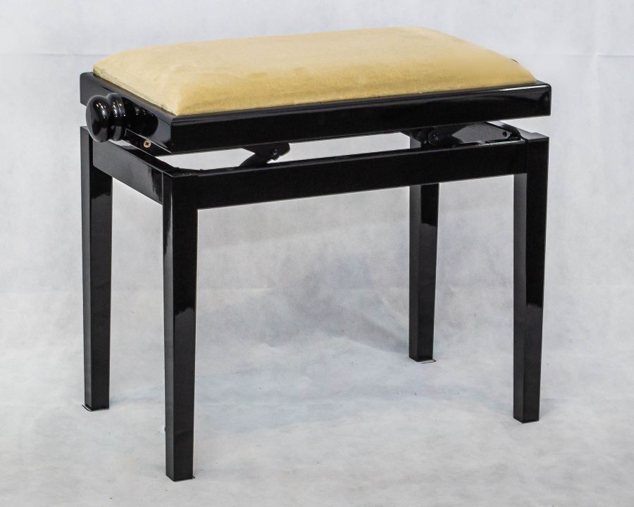 YML 5012 HeightAdjustable Piano Stool Polished Ebony Finish With Ice