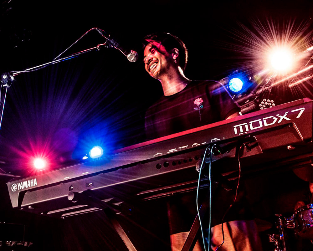 The Yamaha MODX7 on stage