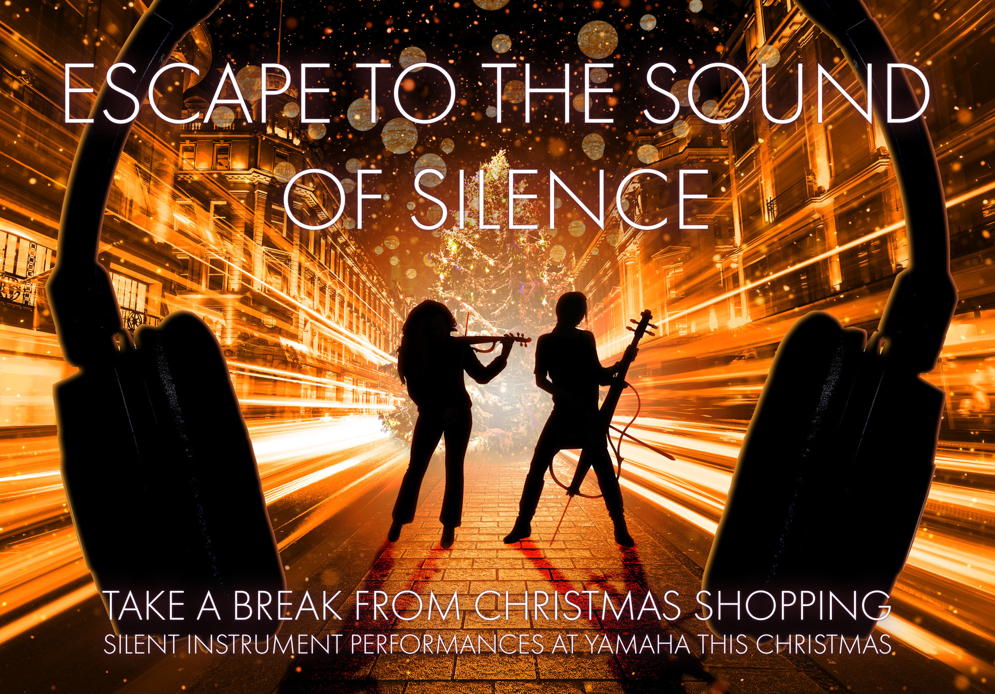 Escape to the sound of silence - take a break from Christmas shopping, Silent instrument performances at Yamaha this Christmas