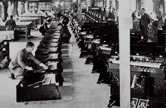 Photo of the reed organ workshop