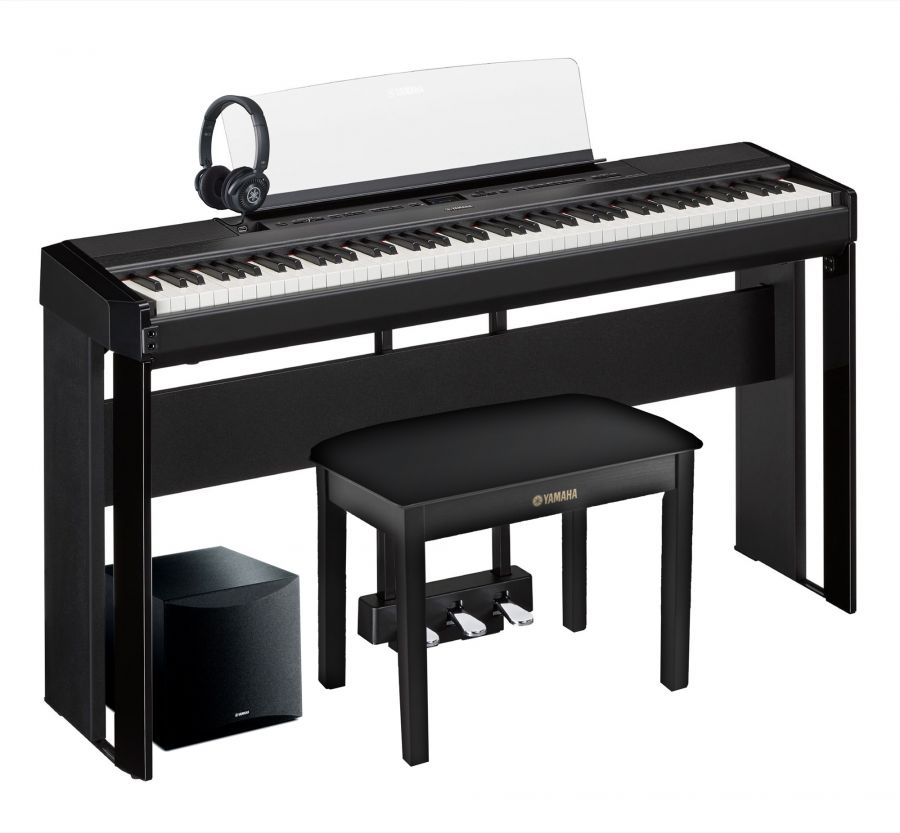 Photo of the P-515 piano with stand and accessories