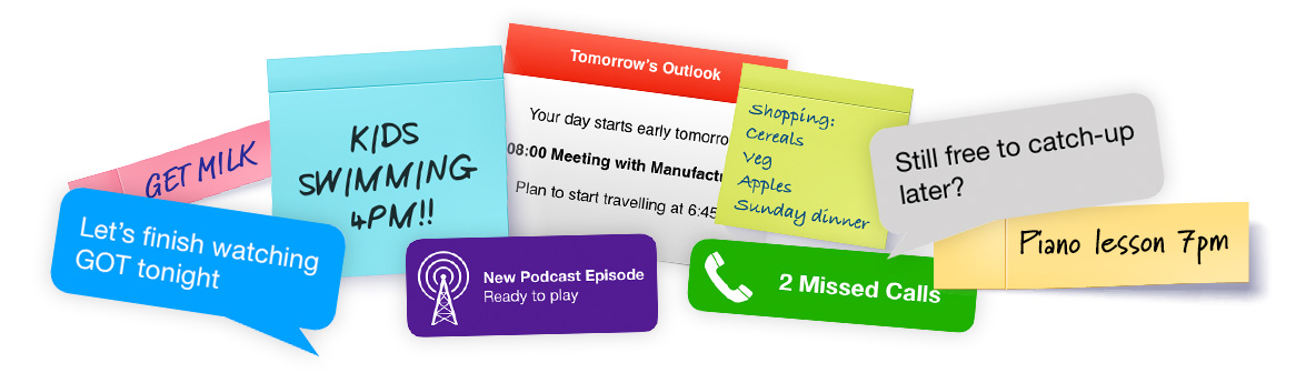 Lots of physical and electronic reminders to do things