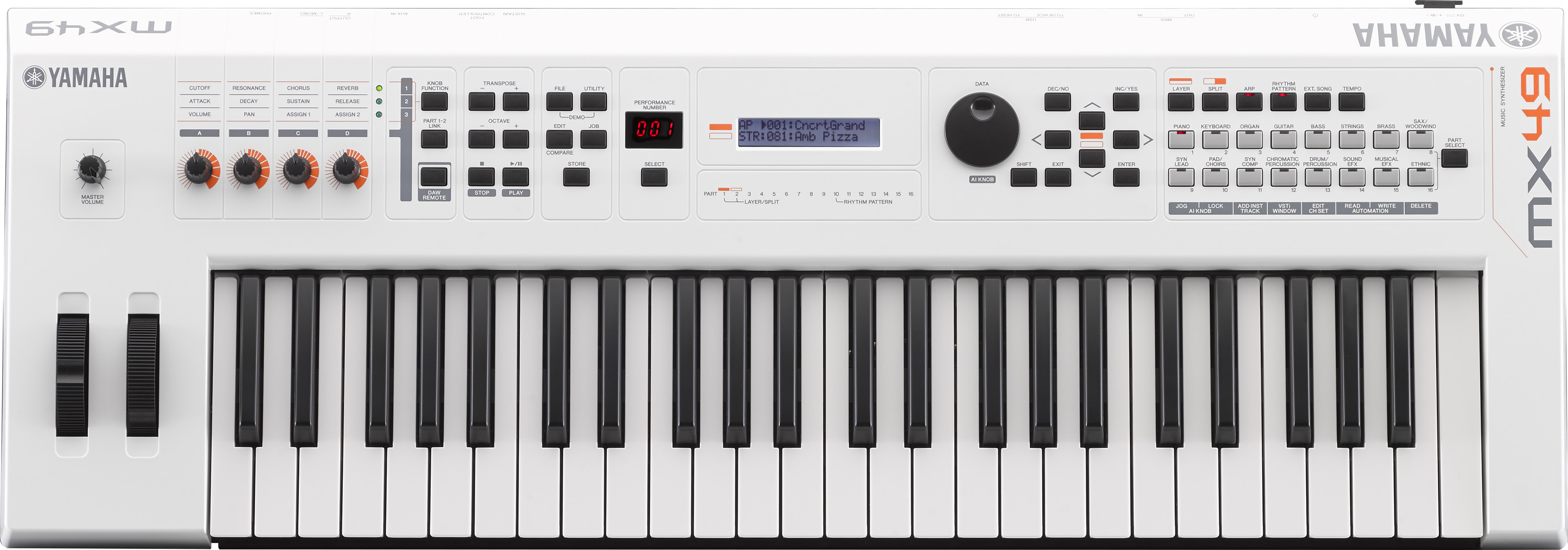 Yamaha MX49 Version 2 Synthesizer 49 Key Edition, In White Finish