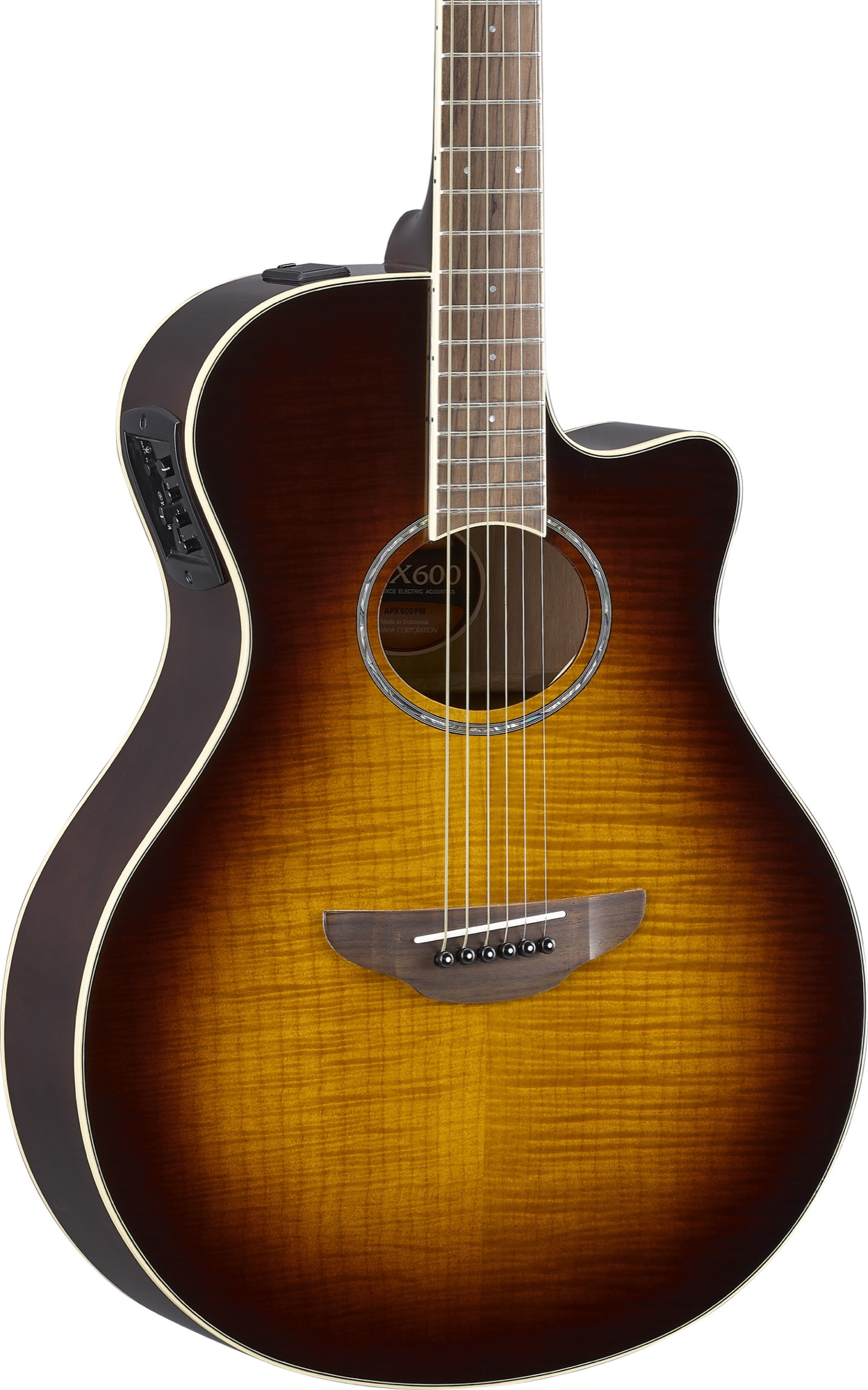 Yamaha APX600FM ElectroAcoustic Guitar In Tobacco Sunburst Finish