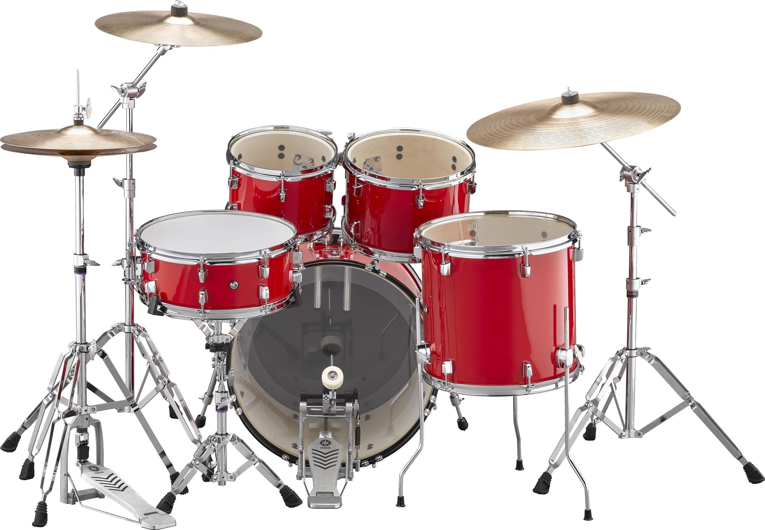 Yamaha Rydeen Drum Kit With 20" Kick Drum & Cymbals In Hot Red finish