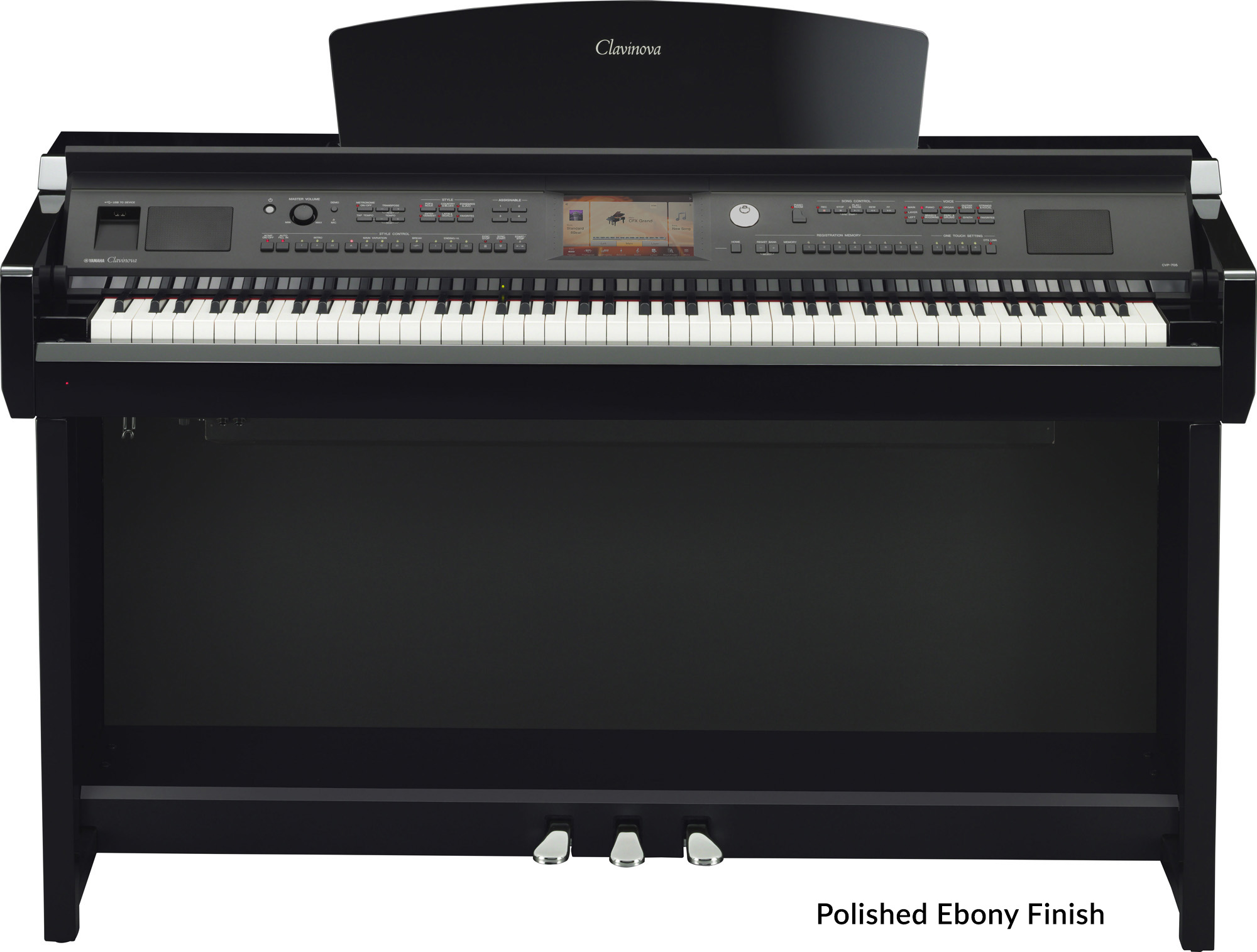 Yamaha CVP705 Clavinova Digital Pianos In Polished Ebony & Black