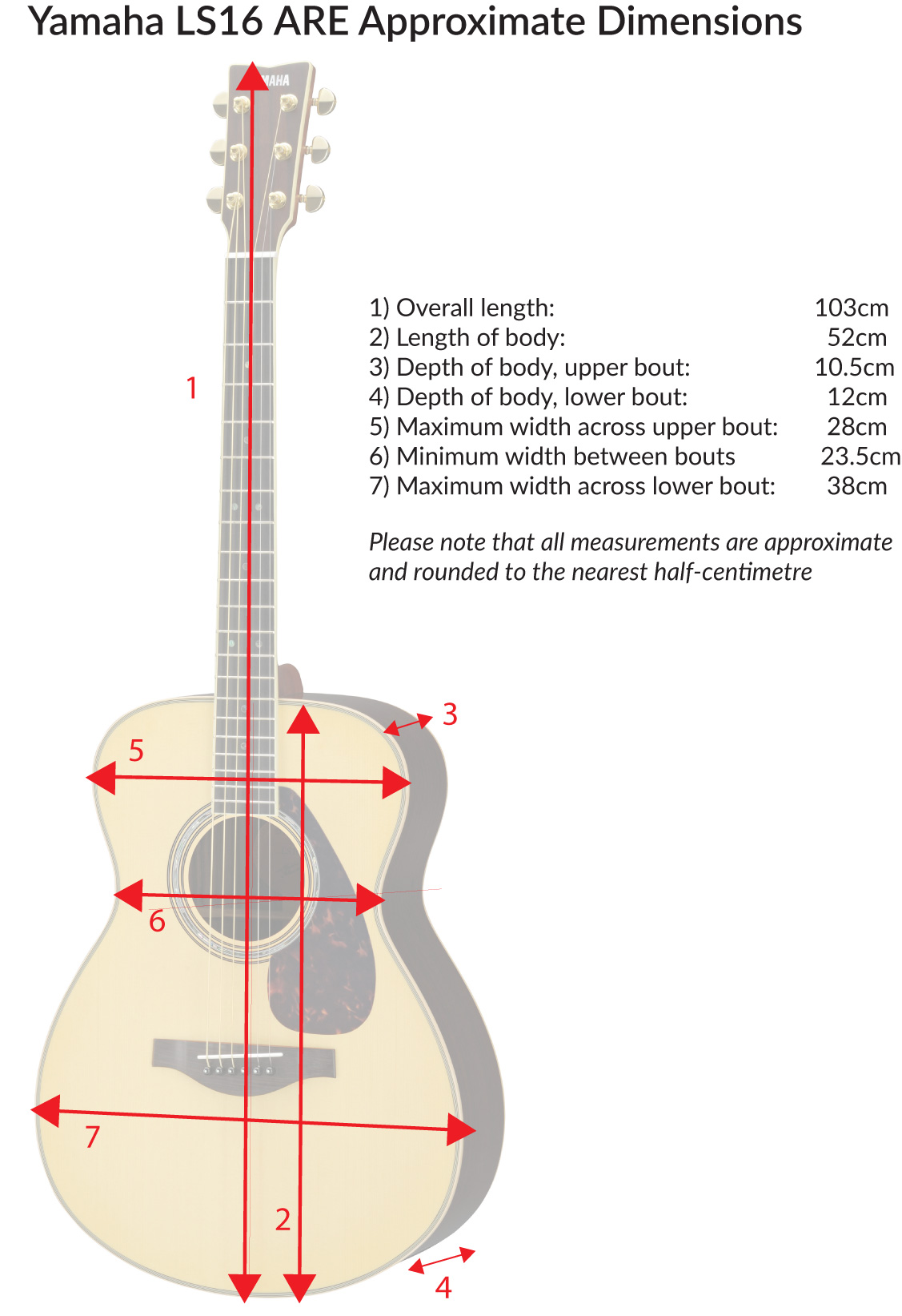 Yamaha LS16 ARE Acoustic Guitar In Natural Finish With Gigbag Yamaha 